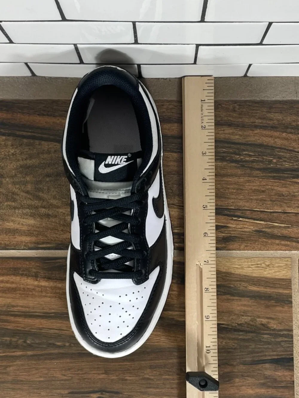 Nike Dunk Low Shoes Youth Boys Size 5Y Black White Leather Panda Low Top Sneaker